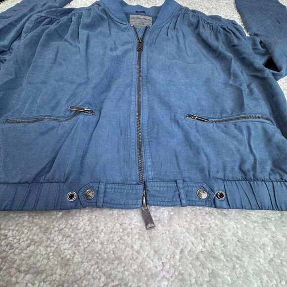 We The Free People Knockout Siren Bomber Jacket Blue - Picture 11 of 13